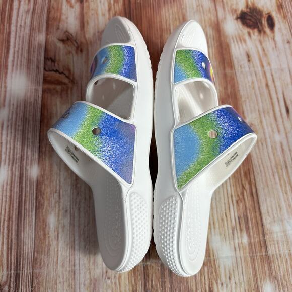 Crocs CLASSIC SPRAY DYE Womens Size 6 Double Two Strap Sandals Slides Shoes - Picture 6 of 10